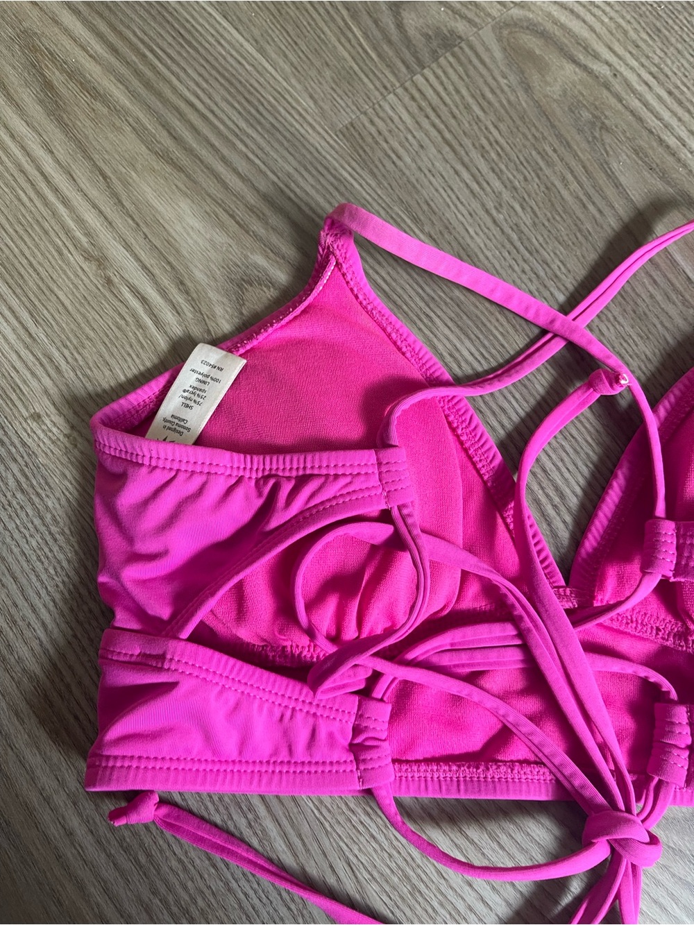 Athleta Crisscross Tie-Back Bikini Top Size S Barbie athletic Yoga Swim Summer - Picture 10 of 12